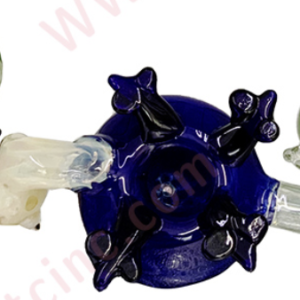 6” HAND PIPE Blue & Green  Turtle